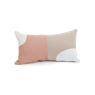 Coussin Clyde rose blanc beige